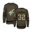 Men's Coyotes #32 Antti Raanta Green Salute to Service Stitched Hockey Jersey