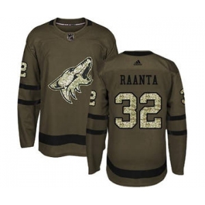 Men's Coyotes #32 Antti Raanta Green Salute to Service Stitched Hockey Jersey