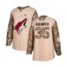 Men's Coyotes #35 Darcy Kuemper Camo 2017 Veterans Day Stitched Hockey Jersey