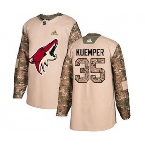 Men's Coyotes #35 Darcy Kuemper Camo 2017 Veterans Day Stitched Hockey Jersey