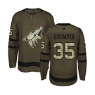 Men's Coyotes #35 Darcy Kuemper Green Salute to Service Stitched Hockey Jersey