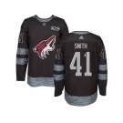 Men's Phoenix Coyotes #41 Mike Smith Black 1917-2017 100th Anniversary Stitched NHL Jersey