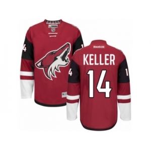 Men's Reebok Arizona Coyotes #14 Clayton Keller Authentic Burgundy Red Home NHL Jersey