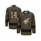 Men's Reebok Arizona Coyotes #14 Clayton Keller Authentic Green Salute to Service NHL Jersey