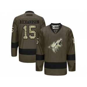 Men's Reebok Arizona Coyotes #15 Brad Richardson Authentic Green Salute to Service NHL Jersey