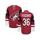 Men's Reebok Arizona Coyotes #36 Christian Fischer Authentic Burgundy Red Home NHL Jersey