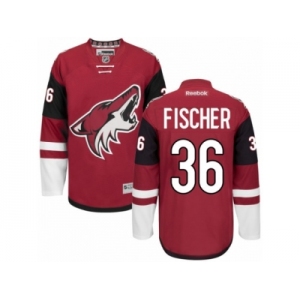 Men's Reebok Arizona Coyotes #36 Christian Fischer Authentic Burgundy Red Home NHL Jersey