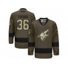 Men's Reebok Arizona Coyotes #36 Christian Fischer Authentic Green Salute to Service NHL Jersey