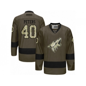 Men's Reebok Arizona Coyotes #40 Justin Peters Authentic Green Salute to Service NHL Jersey