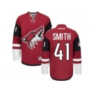 Men's Reebok Arizona Coyotes #41 Mike Smith Authentic Burgundy Red Home NHL Jersey