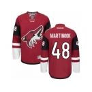 Men's Reebok Arizona Coyotes #48 Jordan Martinook Authentic Burgundy Red Home NHL Jersey