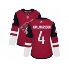 Women Adidas Phoenix Coyotes #4 Niklas Hjalmarsson Maroon Home Authentic Stitched NHL Jersey