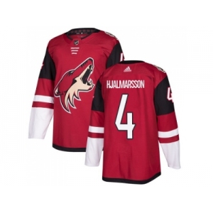 Youth Adidas Phoenix Coyotes #4 Niklas Hjalmarsson Maroon Home Authentic Stitched NHL Jersey