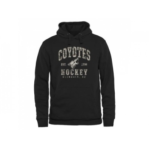 Men's Arizona Coyotes Black Camo Stack Pullover Hoodie