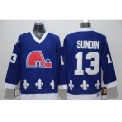 NHL quebec nordiques #13 sundin blue Throwback jerseys