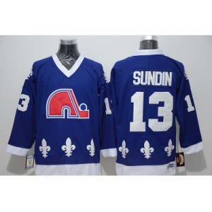 NHL quebec nordiques #13 sundin blue Throwback jerseys