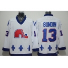 NHL quebec nordiques #13 sundin white Throwback jerseys