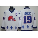 NHL quebec nordiques #19 sakic white Throwback jerseys