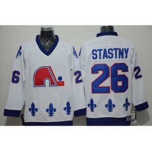 NHL quebec nordiques #26 Peter Stastny white Throwback jerseys