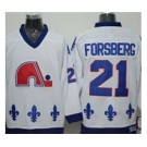 Quebec Nordiques #21 Peter Forsberg White CCM Throwback Stitched Hockey Jersey