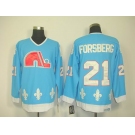 nhl jerseys quebec nordiques #21 forsberg blue(ccm)