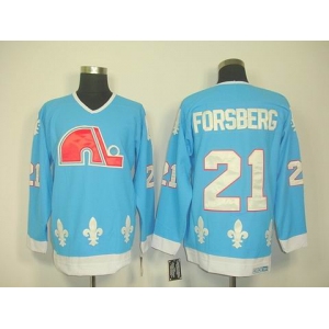 nhl jerseys quebec nordiques #21 forsberg blue(ccm)