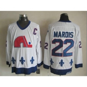 nhl jerseys quebec nordiques #22 marois white[patch C]