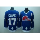 nhl quebec nordiques #17 clark  blue(ccm)