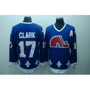 nhl quebec nordiques #17 clark  blue(ccm)