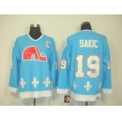 nhl quebec nordiques #19 sakic blue(ccm)