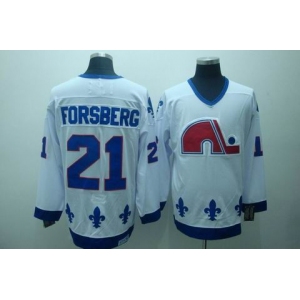 nhl quebec nordiques #21 forsberg white(ccm)