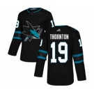 Adidas San Jose Sharks #19 Joe Thornton Authentic Black Alternate NHL Jersey