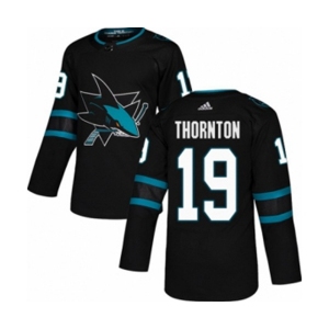 Adidas San Jose Sharks #19 Joe Thornton Authentic Black Alternate NHL Jersey