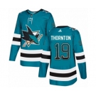 Adidas San Jose Sharks #19 Joe Thornton Authentic Teal Drift Fashion NHL Jersey