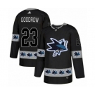 Adidas San Jose Sharks #23 Barclay Goodrow Authentic Black Team Logo Fashion NHL Jersey