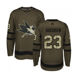 Adidas San Jose Sharks #23 Barclay Goodrow Authentic Green Salute to Service NHL Jersey