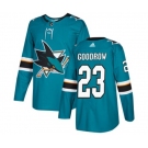 Adidas San Jose Sharks #23 Barclay Goodrow Authentic Teal Green Home NHL Jersey