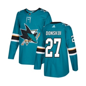 Adidas San Jose Sharks #27 Joonas Donskoi Authentic Teal Green Home NHL Jersey
