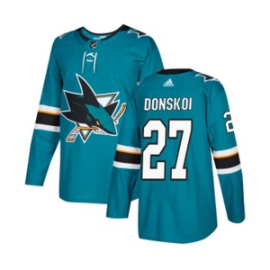 Adidas San Jose Sharks #27 Joonas Donskoi Premier Teal Green Home NHL Jersey