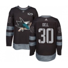 Adidas San Jose Sharks #30 Aaron Dell Authentic Black 1917-2017 100th Anniversary NHL Jersey