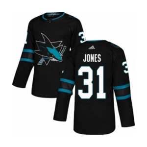 Adidas San Jose Sharks #31 Martin Jones Authentic Black Alternate NHL Jersey