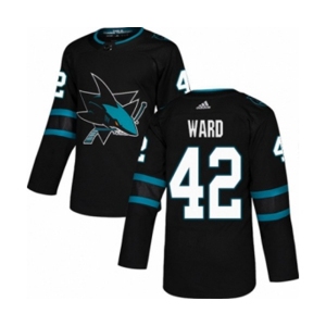 Adidas San Jose Sharks #42 Joel Ward Authentic Black Alternate NHL Jersey