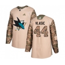 Adidas San Jose Sharks #44 Marc-Edouard Vlasic Authentic Camo Veterans Day Practice NHL Jersey