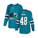 Adidas San Jose Sharks #48 Tomas Hertl Authentic Teal Green Home NHL Jersey