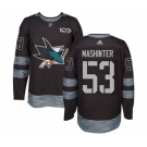 Adidas San Jose Sharks #53 Brandon Mashinter Authentic Black 1917-2017 100th Anniversary NHL Jersey