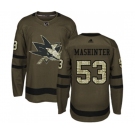 Adidas San Jose Sharks #53 Brandon Mashinter Authentic Green Salute to Service NHL Jersey