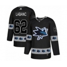 Adidas San Jose Sharks #62 Kevin Labanc Authentic Black Team Logo Fashion NHL Jersey