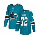 Adidas San Jose Sharks #72 Tim Heed Authentic Teal Green Home NHL Jersey