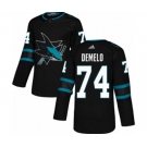 Adidas San Jose Sharks #74 Dylan DeMelo Premier Black Alternate NHL Jersey