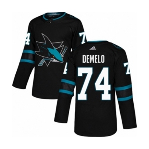 Adidas San Jose Sharks #74 Dylan DeMelo Premier Black Alternate NHL Jersey